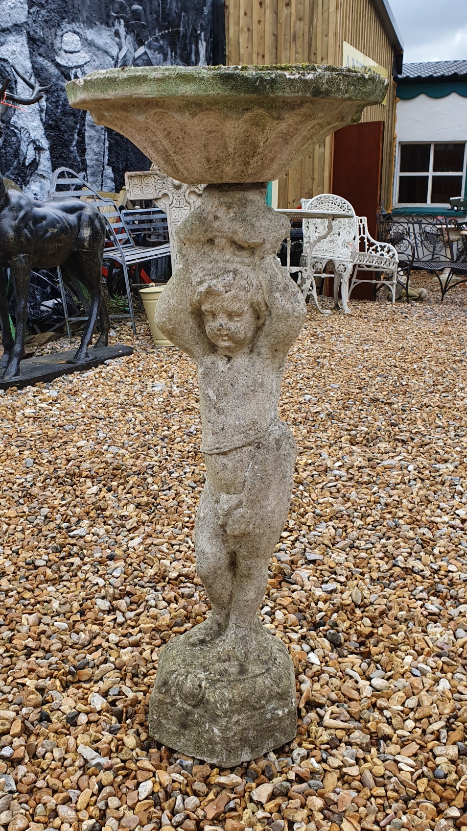 Old Stone Bird Bath Moy Antiques