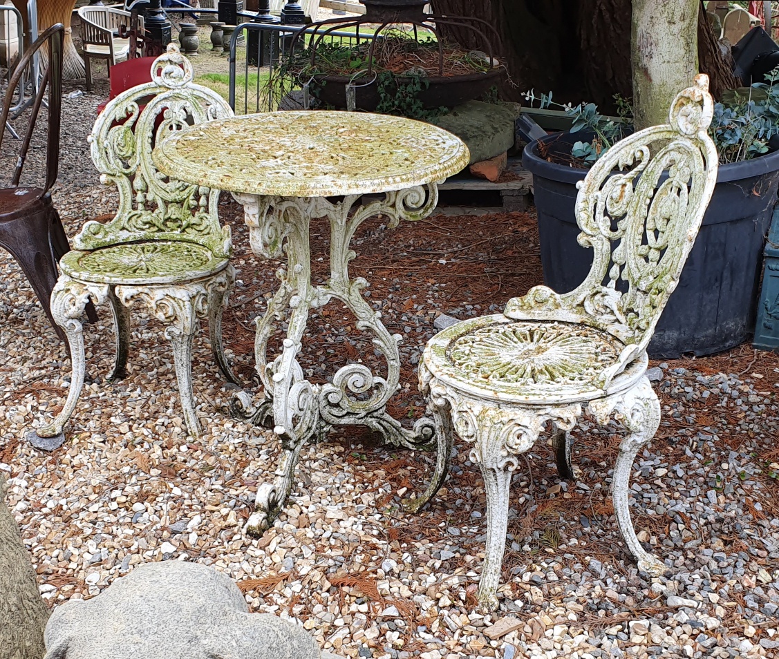 Heavy Cast Iron Table and Chairs SOLD Moy Antiques