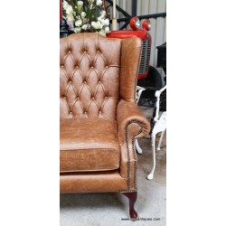 Chesterfield Flat Wing Cracked Brown