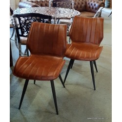 Vegan Leather Chairs Tan