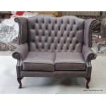 Wing Back Queen Ann 2 seater Ash