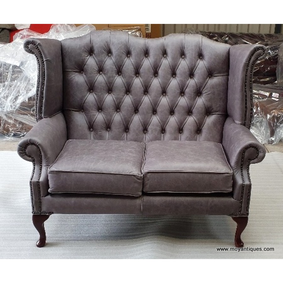 Wing Back Queen Ann 2 seater Ash