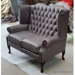 Wing Back Queen Ann 2 seater Ash