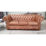 Chesterfield Sofa x 2 Cracked Tan