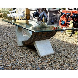 Marble Coffee Table Glass Top