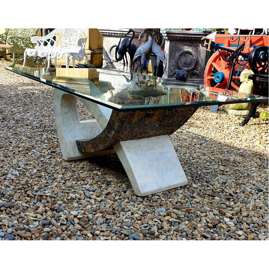 Marble Coffee Table Glass Top