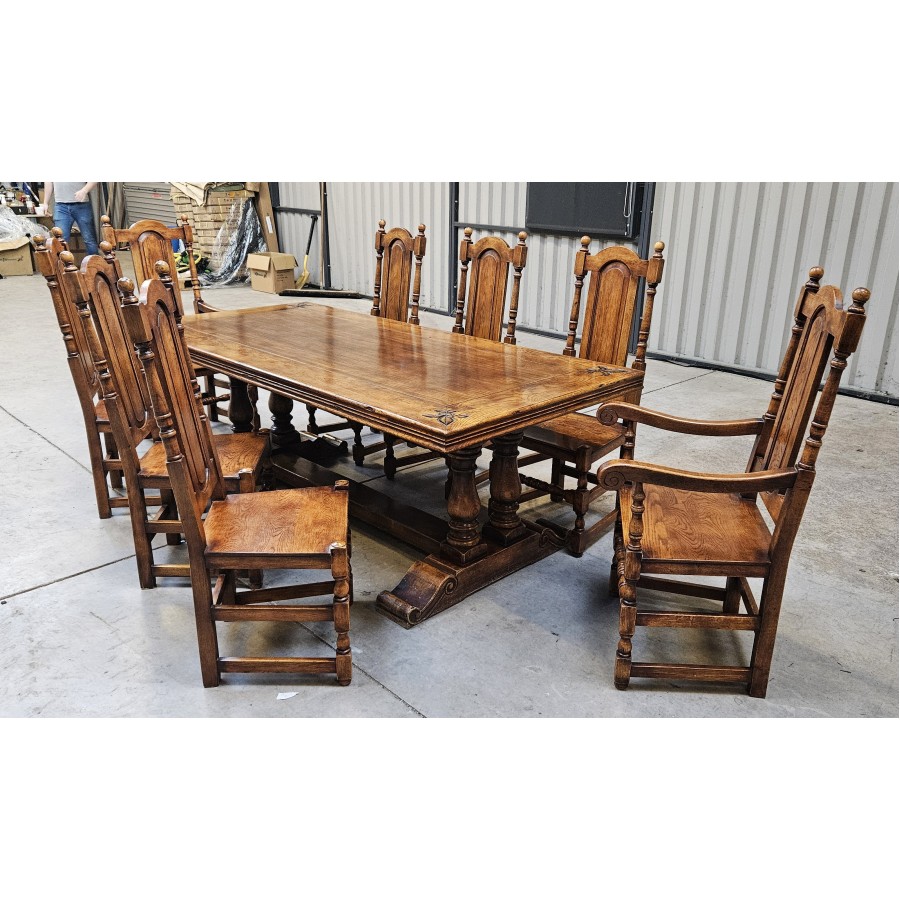 Oak Refectory Table & Chairs SOLD