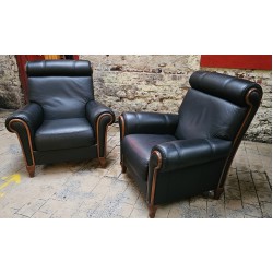 Pair Leather Danish style Chairs