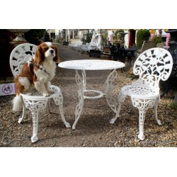 Garden Table & 2 Chairs White
