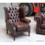 Chesterfield Wing Chair Brown