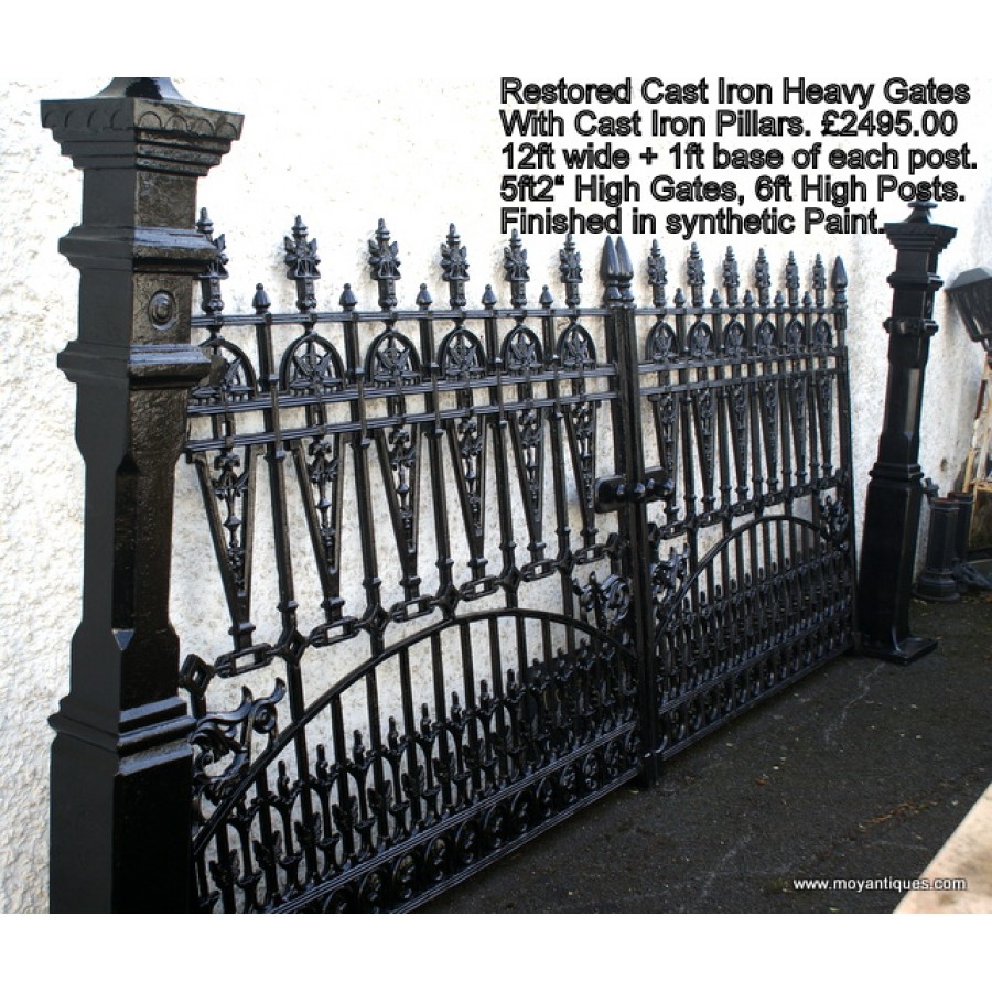 Cast Iron Gates & Piers SOLD Moy Antiques