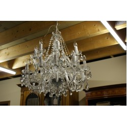 Glass 2 Tier Chandelier 14 Light