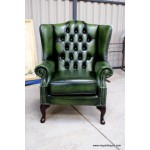 Chesterfield Suite Sofa, Wing and Tub Green