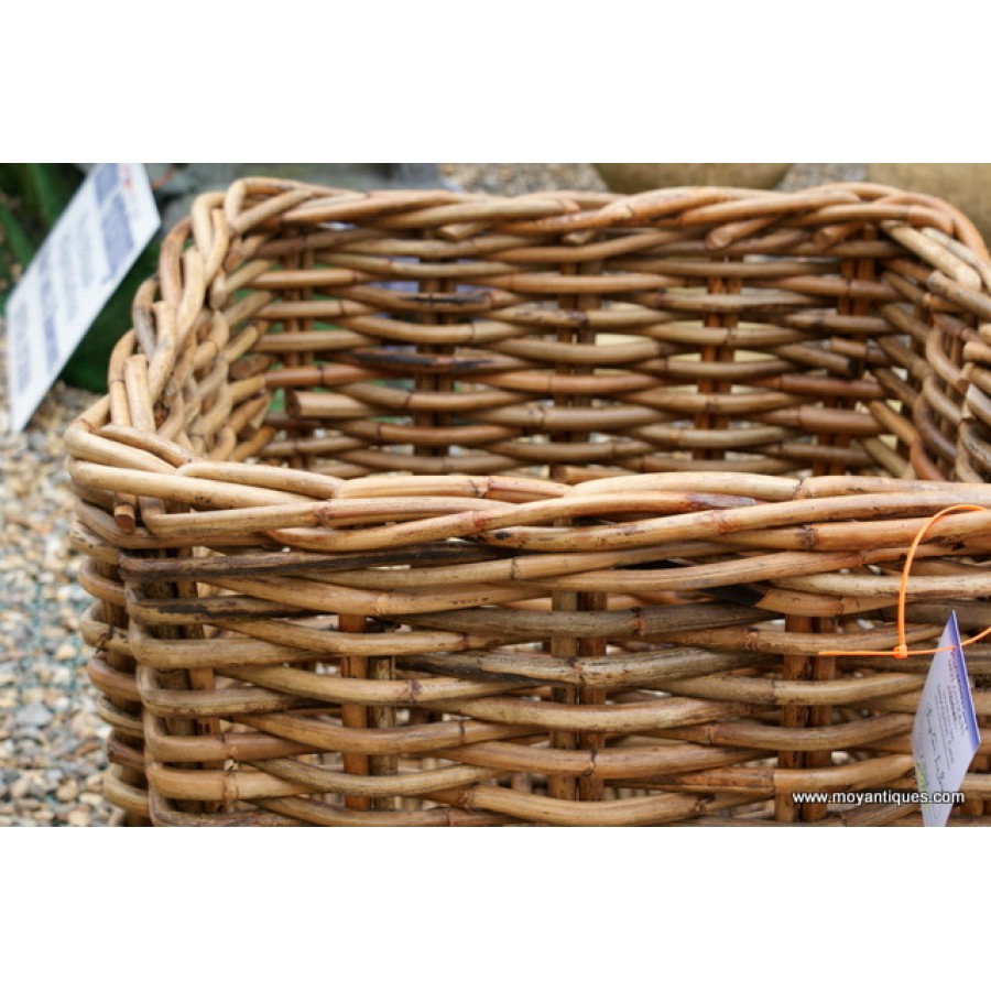 Cane Log Baskets Square Moy Antiques