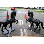 Pair Bronze Horses