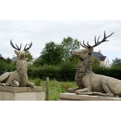 Reposing Stags On Plinth SOLD