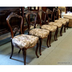 Set 6 Victorian Walnut Chairs