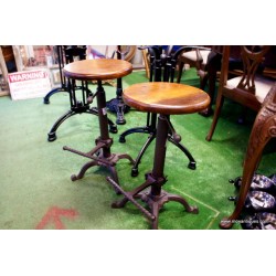 Stool Wood Seat Adjustable