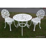 Garden Table & 2 Chairs White