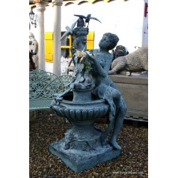 Bronze Lady Urn Fountain With Birds SOLD