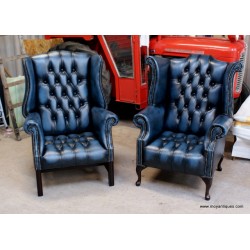 Chesterfield Blue Button seat