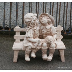 Boy & Girl On Bench Lg