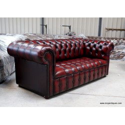 Chesterfield Sofa Button Seat Oxblood