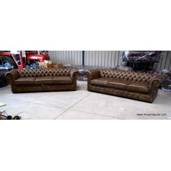 Chesterfield Sofa Pair 4 seaters