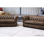 Chesterfield Sofa Pair 4 seaters