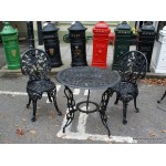 Garden Table & 2 Chairs Black