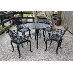 Cast Table & 4 Chairs Black