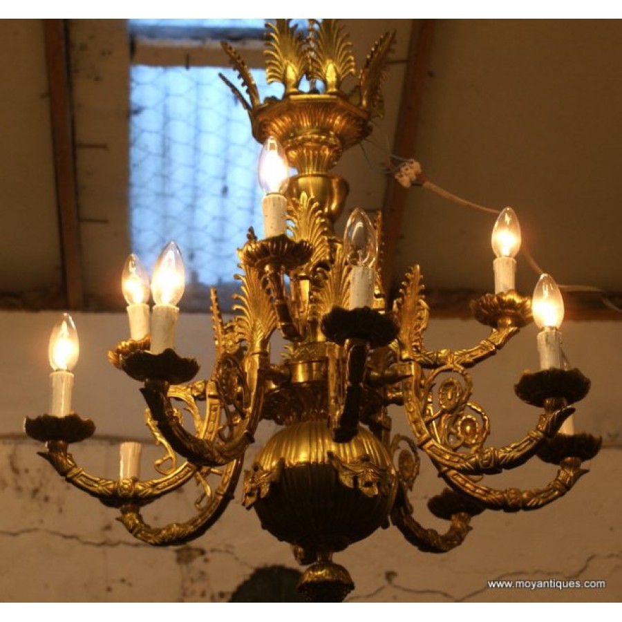 Brass Ormolu Chandelier