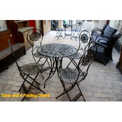 Table and 4 Folding Chairs