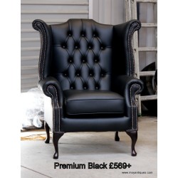 Chesterfield Wing Chair Black