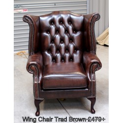 Chesterfield Wing Chair Brown