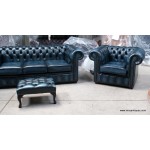 Chesterfield Sofa Suite Blue