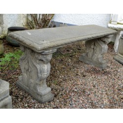 Stone Rams Head Bench