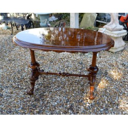 Burr Walnut Low Oval Table