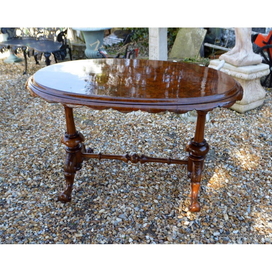 Burr Walnut Low Oval Table