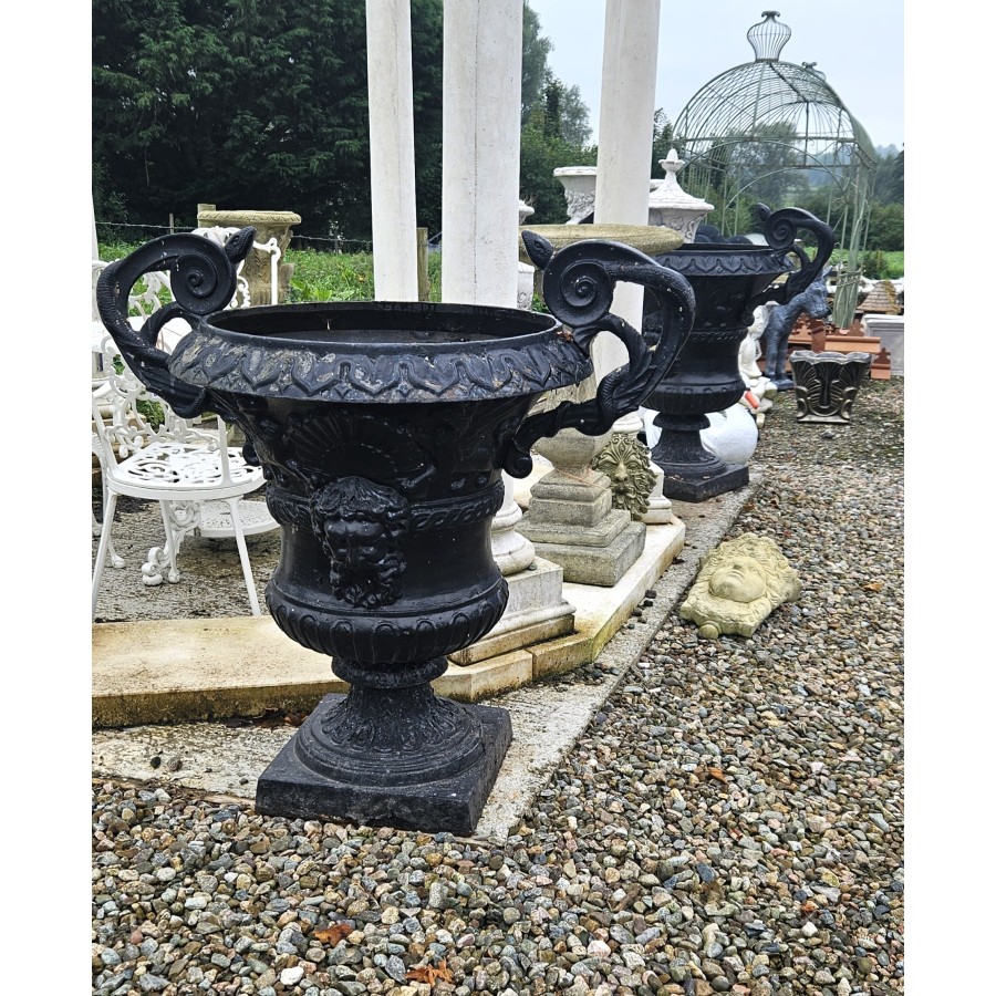 Mid C..Cast Iron Pair Urns NOW SOLD