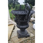 Mid C..Cast Iron Pair Urns