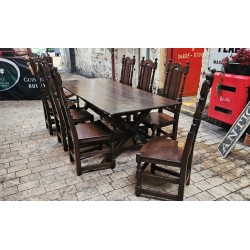 Solid Oak Refectory Table & Chairs
