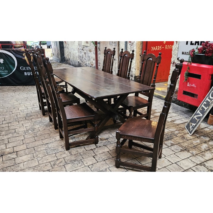 Solid Oak Set 8  Chairs