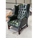 Chesterfield Library Chair Antique Freen