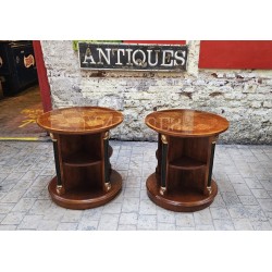 Pair Revolving Side Tables