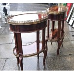 Oval Brass Gallery End Tables