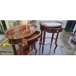 Oval Brass Gallery End Tables