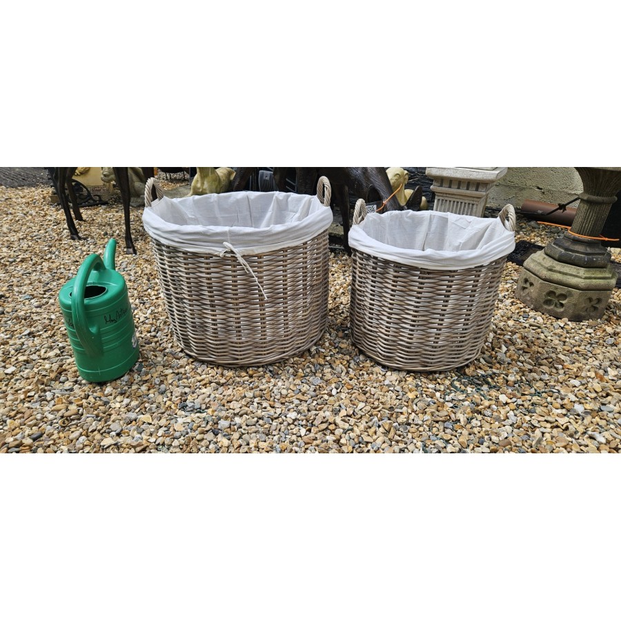 Cane Baskets Round Lined