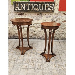 Pair Walnut Torchére Stands