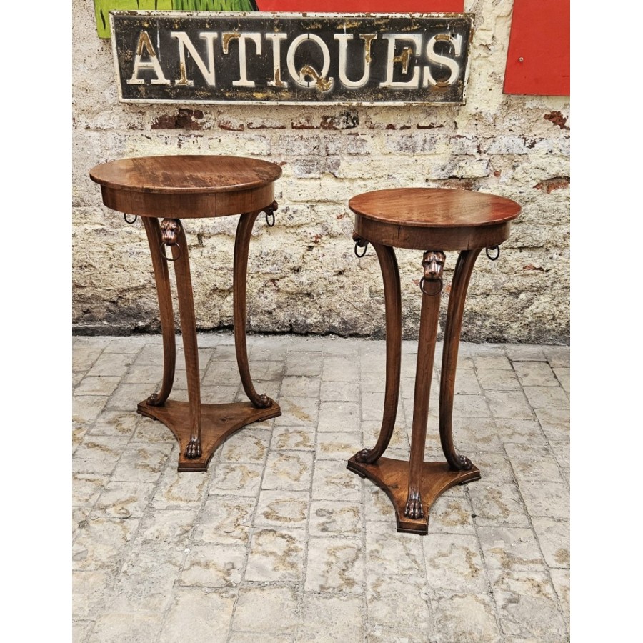 Pair Walnut Torchére Stands